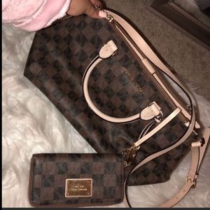 Michael Kors Checkerboard Satchel and wallet